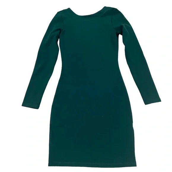 green h&m bodycon dress Glitter in a short, fitted dress with green sequins, low-cut back, and long sleeves